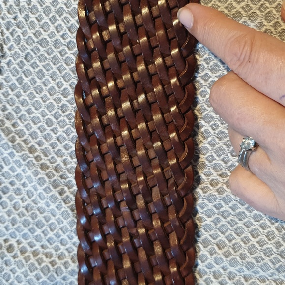 VGC Vintage Abercrombie & Fitch double woven wide leather belt, 34-36 inch waist - Picture 8 of 12